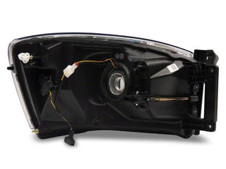 Raxiom Axial Headlights w/ SEQL LED Bar (Clear Lens, Black Housing): Fits Most Dodge Ram Models (2006-2009)
