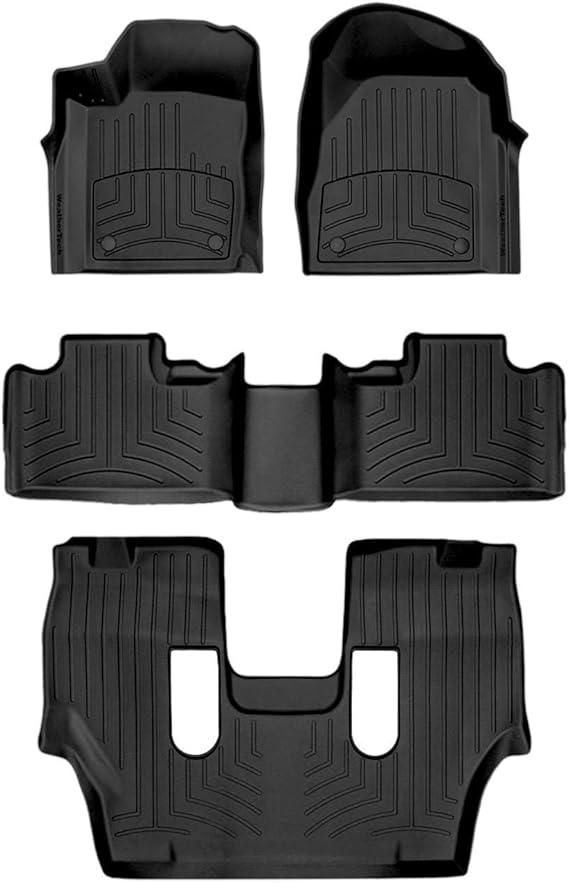 WeatherTech FloorLiner HP Floor Mats (All 3 Rows, Black): Dodge Durango (16-25) / Jeep Grand Cherokee (16-21)