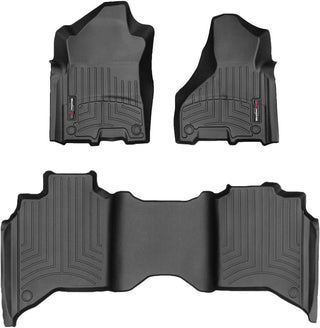 WeatherTech FloorLiner Front & Rear Floor Mats (Black): Ram 2500 & 3500 2019 - 2025 (w/ 1st Row Bucket)