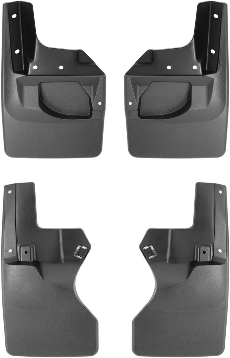 WeatherTech Front & Rear MudFlaps (4PC, Black): Jeep Gladiator 2020 - 2025 (w/ Max Tow Package)
