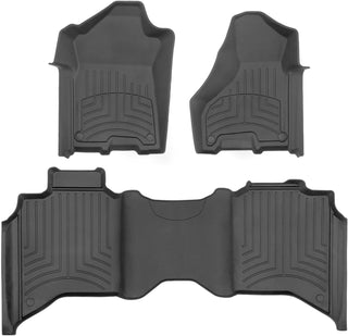 WeatherTech FloorLiner HP Front & Rear Floor Mats (Black): Ram 2500 & 3500 2019 - 2025 (w/ 1st Row Bucket)