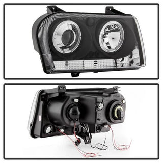 Spyder LED Dual Halo Projector Headlights (Black): Chrysler 300 2005 - 2008