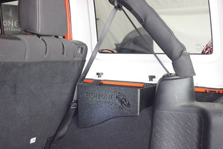 Fishbone Offroad Steel Wheel Well Storage Bin (PAIR): Jeep Wrangler JK 4-Door (07-18) / Grand Cherokee (05-10) - Black Textured Powdercoat