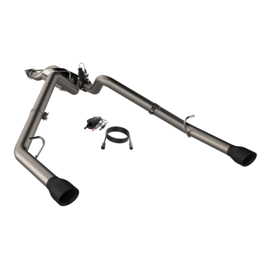 2019-2024 Ram 1500 QTP Screamer Split Rear Exit Cat Back Black Tips