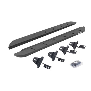Go Rhino RB10 Slim Running Boards Kit w/ Brackets - Bedliner Coating: Jeep Wrangler (07-18) / Grand Cherokee (05-10)