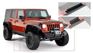 Bushwacker Trail Armor Rocker Panel and Sill Plate Cover: Jeep Wrangler Unlimited (2007-2018) - Black