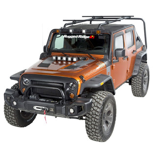 Rugged Ridge Sherpa Roof Rack Kit: Jeep Wrangler 2007-2018 3.6L/3.8L V6