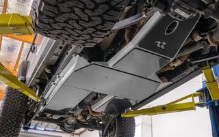 Rugged Ridge Alum Skid Plate Gas Tank/Exhaust Textured Black (UNDERBODY): Jeep Wrangler JL 2018-2024 2.0L/3.6L