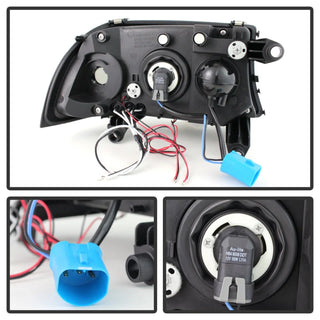 Spyder LED Halo Projector Headlights (Black): Dodge Dakota / Durango 1997 - 2004