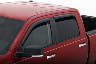 AVS Ventvisor Outside Mount Window Deflectors (4PC, Smoke): Dodge RAM Crew Cab 2009 - 2018 (1500, 2500, 3500)