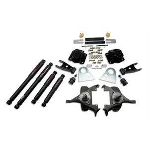 Belltech Lowering Kit 2" F 4" R drop With ND Shocks: Dodge Ram V8 (Extended Cab Auto Trans) 1994 - 1999