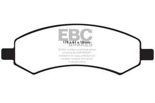 EBC Ultimax2 Front Brake Pads: Dodge Dakota (05-10), Durango (07-09) & Ram (06-10)