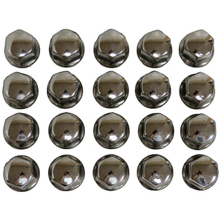 Crown Auto 20-Pc SS Capped Lug Nut Set M14x1.5: Fits Jeep 2018-2024 Wrangler / Gladiator / Grand Cherokee