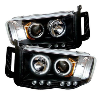 Spyder CCFL Halo Projector Headlights (Black): Dodge Ram 2002 - 2005