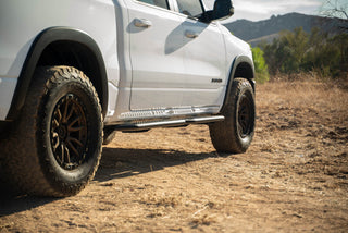 DV8 Offroad OE Plus Side Steps Black Steel (SIDE): Ram 1500 Crew Cab 2019-2025 5.7L/6.2L