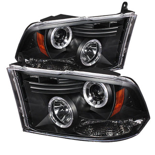 Spyder LED Halo Projector Headlights (Black): Dodge Ram 2009 - 2014