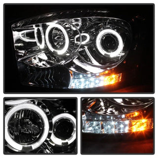 Spyder LED Halo Projector Headlights (Chrome): Dodge Ram 2006 - 2009