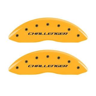 MGP 4 Caliper Covers Engraved Front & Rear Block/Challenger Yellow finish black ch