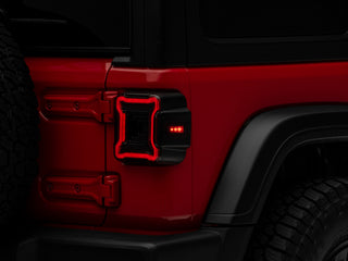 Raxiom Axial Plateau LED Tail Lights Smoked Lens: Jeep Wrangler JL 2018-2025 6.4L 392 / 3.6L V6 / 3.0L EcoDiesel