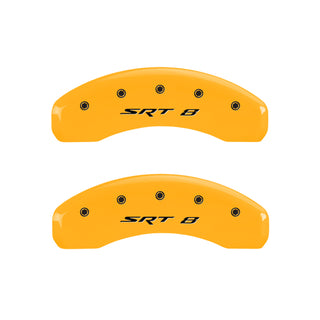 MGP 4 Caliper Covers Engraved Front & Rear SRT8 Yellow finish black ch