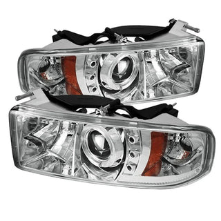 Spyder LED Halo Projector Headlights (Chrome): Dodge Ram 1994 - 2002