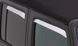 AVS Stainless Steel Front & Rear Window Deflectors: Jeep Wrangler 2007-2018