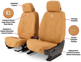 Covercraft 19-24 Dodge Ram 1500 Carhartt SeatSaver Custom Second Row Seat Covers - Brown