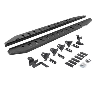 Go Rhino RB20 Slim Line Running Boards Kit w/ Brackets: Fits Most Jeep Wrangler / Grand Cherokee Models (2005-2018) - Bedliner Coating