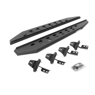 Go Rhino RB20 Slim Line Running Boards Kit w/ Brackets: Jeep Wrangler JK (2007-18) / Grand Cherokee (2005-10) - Bedliner Coating