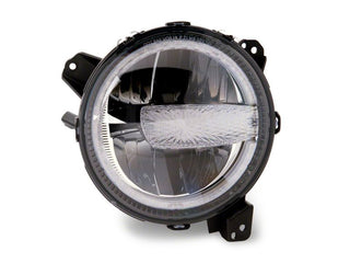 Raxiom Axial Series 9-In LED Headlights Black Housing (Clear Lens): Jeep Wrangler / Gladiator 2018-2025 3.6L / 6.4L 392