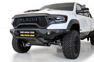 Addictive Desert Designs Bomber Front Bumper w/ Dual 20" LED Bar Mounts (FRONT): Ram 1500 TRX (2021-23) - Hammer Black/Satin Black