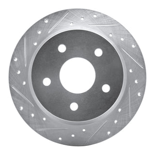 DFC 99-04 Jeep Grand Cherokee Rear Left Drilled & Slotted Silver Brake Rotor