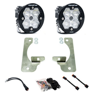 Baja Designs Squadron-R Sport 2.0 Fog Kit (FRONT): Jeep Wrangler / Gladiator 2018-2025 w/ OE Rubicon Bumper - Clear