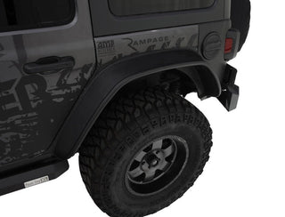 Bushwacker Flat Style 2-Piece Fender Flares: Jeep Wrangler (2018-2024) / Gladiator 2020 - Black
