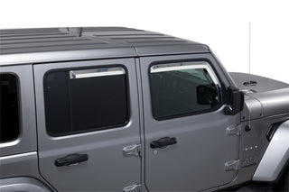 Putco Element Chrome Window Visors (Set of 4): Fits Most Jeep Gladiator / Wrangler Models (2007-2026)
