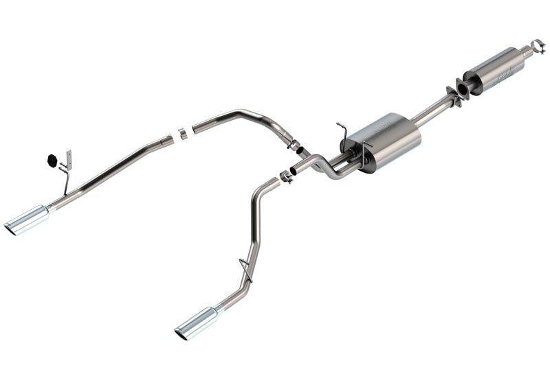 Borla S-Type Cat-Back Exhaust System (Dual Rear Exit, Polished Tips): Ram 3.6L V6 1500 2019 - 2024