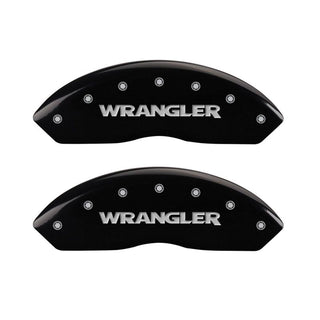 MGP 4 Caliper Covers Engraved Front & Rear WRANGLER Black finish silver ch