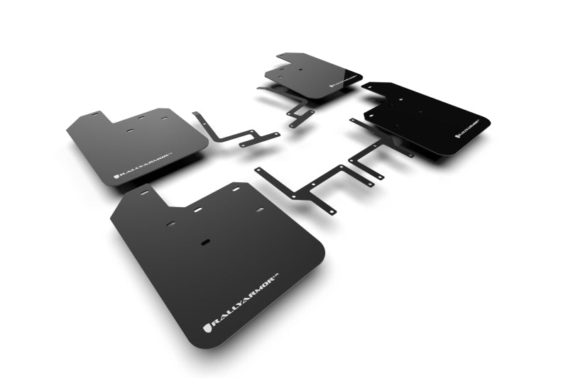 Rally Armor 18-25 Jeep JL Wrangler Black UR Mud Flap w/White Logo