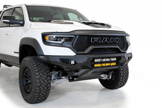 Addictive Desert Designs Bomber Front Bumper w/ Dual 20" LED Bar Mounts (FRONT): Ram 1500 TRX (2021-23) - Hammer Black/Satin Black