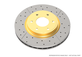 DBA Street Series Drilled & Slotted Rear Rotor Gold Hat: Jeep Grand Cherokee 1999-2004 2.5L / 4.0L / 4.7L