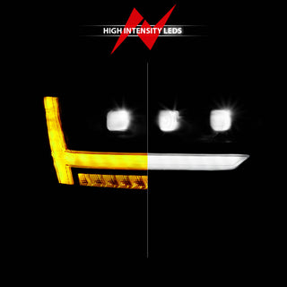 ANZO 19-24 RAM 1500 (New Body/OE Halogen) Full LED Proj Headlights DRL/SeqSig Black - Pass. Side