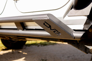 DV8 Offroad HD Rock Sliders 2" Tubing: Jeep Wrangler JK 4-Door 2007-2018 3.8L/3.6L V6/2.0L Turbo - Black