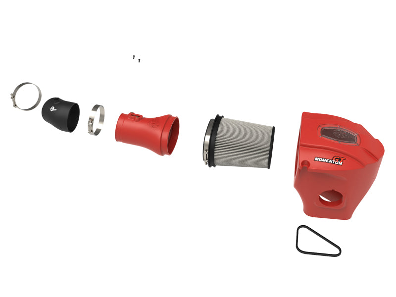 AFE Momentum GT Cold Air Intake System (Red w/Pro DRY S Filter): Dodge Challenger / Charger 6.2L Hellcat 2015 - 2016