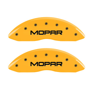 MGP 4 Caliper Covers Engraved Front & Rear Mopar Yellow Finish Black Char 2001 Dodge Viper