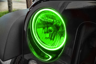 ORACLE Lighting Surface Mount LED Headlight Halo Kit Green: Jeep Wrangler 2007-2017 3.6L/3.8L V6