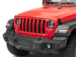 Raxiom LED Headlights DRL Halo Black Housing: Jeep Wrangler JL 2018-2025 / Gladiator 2020-2025 6.4L 392 / 3.6L V6 / 3.0L EcoDiesel / 2.0L Turbo