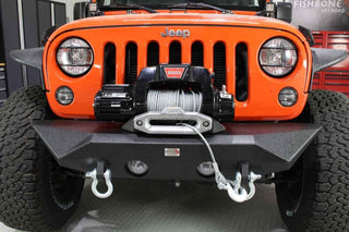 Fishbone Offroad Steel Powder Coated Front Bumper: Jeep Wrangler JK Rubicon Unlimited (2007-2018)