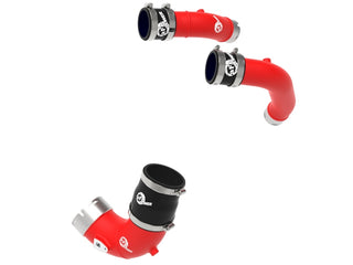 aFe BladeRunner 2-1/4in & 3in Aluminum Hot and Cold Charge Pipe Kit - Red: Jeep Grand Wagoneer / Ram 1500 3.0L Hurricane & 6.4L 392 2023 - 2026 (RHO Models)