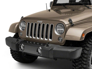Raxiom Axial 7-In LED Headlights DRL Black Housing: Jeep Wrangler 1997-2018 4.0L I6 / 3.8L V6 / 3.6L V6 - Clear Lens