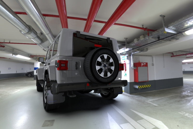 Rally Armor 18-25 Jeep JL Wrangler Black UR Mud Flap w/Blue Logo